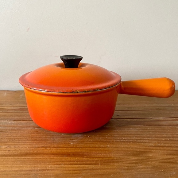 Le Creuset Other - Vintage Le Creuset Orange Cast Iron Sauce Pan Pot #16